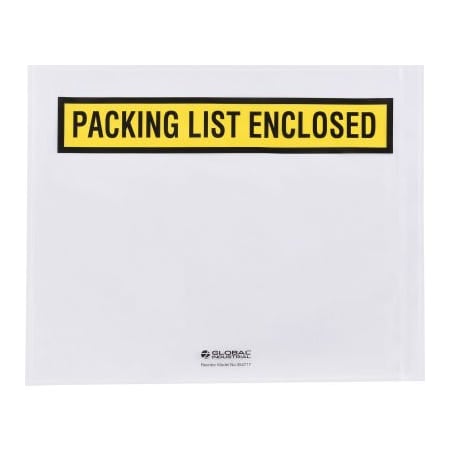 Gec Global Industrial Panel Face Envelopes inPacking List Enclosedin 12inL x 10inW Yellow 500/Pack FD-1C-9046